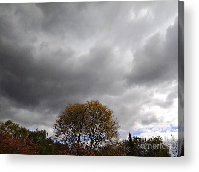 Dark Clouds Acrylic Print featuring the photograph Dark October Sky by Sandra Church