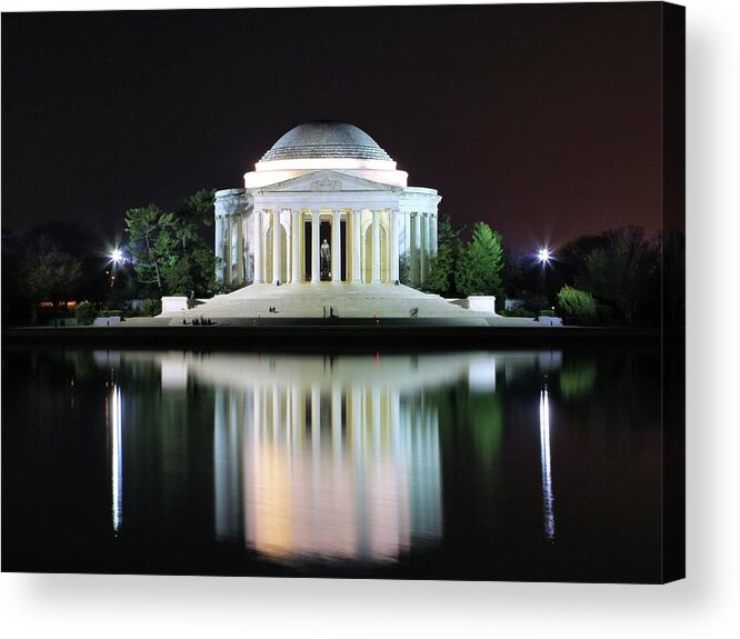 Photosbymch Acrylic Print featuring the photograph Darkness over the Jefferson Memorial by M C Hood