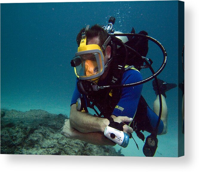 Scuba Acrylic Print featuring the photograph Dave in the Mask by Matt Swinden