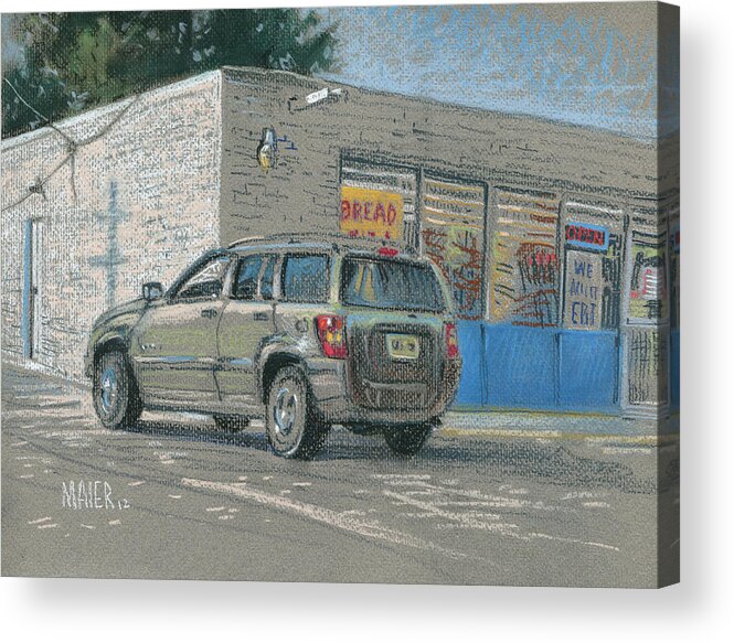 Store Acrylic Print featuring the drawing Day Old Bread Store by Donald Maier