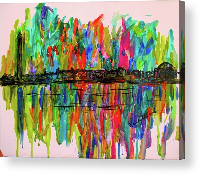 Washington Dc Paintings For Sale Acrylic Print featuring the painting DC Burst by Kendall Kessler