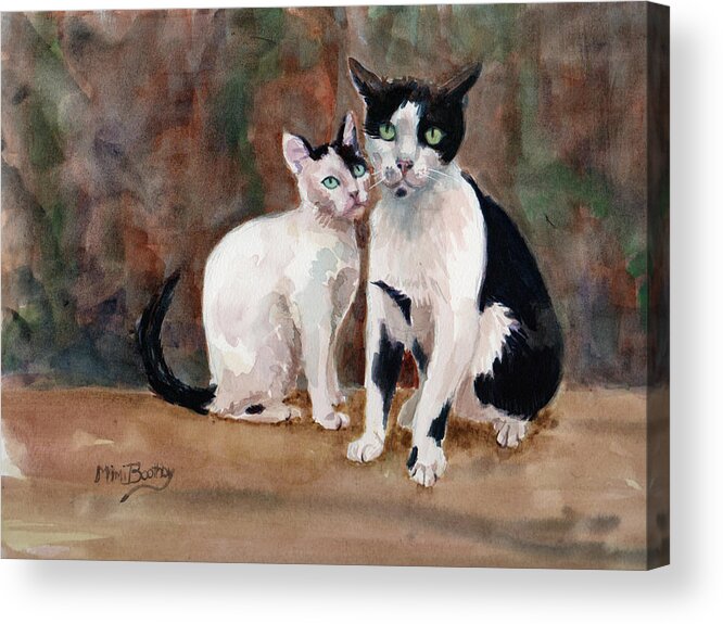 Cats Acrylic Print featuring the painting Deano and Sparky by Mimi Boothby