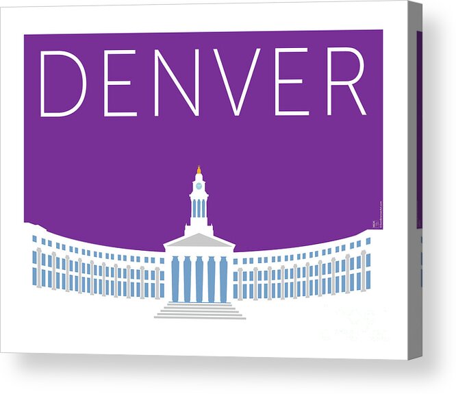 Denver Acrylic Print featuring the digital art DENVER City and County Bldg/Purple by Sam Brennan