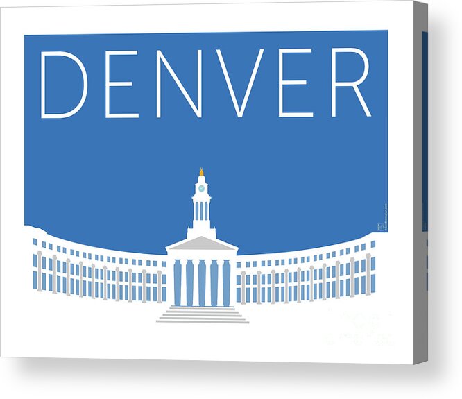 Denver Acrylic Print featuring the digital art DENVER City and County Bldg/Blue by Sam Brennan