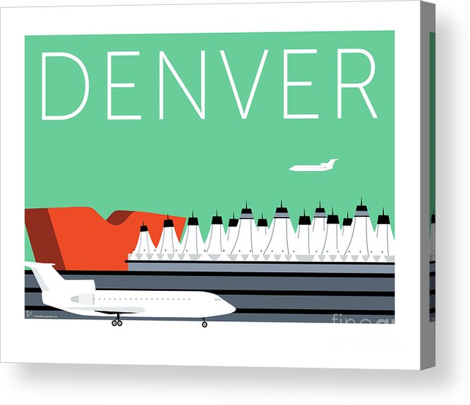 Denver Acrylic Print featuring the digital art DENVER DIA/Aqua by Sam Brennan