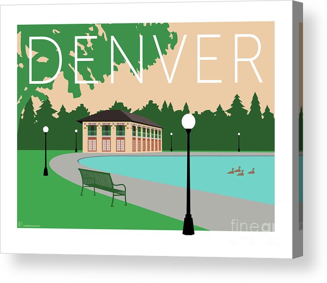 Denver Acrylic Print featuring the digital art DENVER Washington Park/Beige by Sam Brennan
