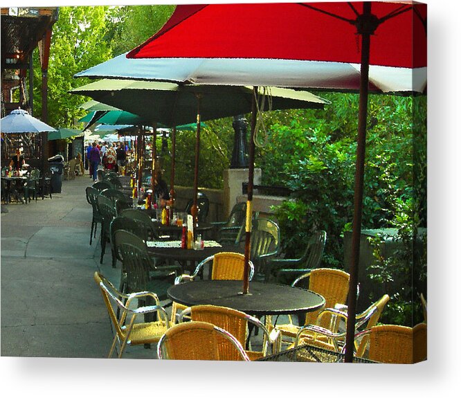 Cafe Acrylic Print featuring the photograph Dining Under The Umbrellas by James Eddy