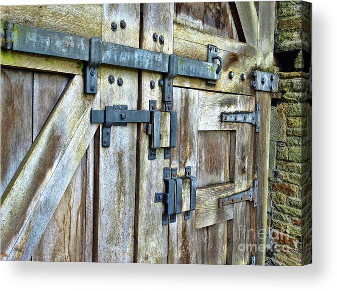 Wales Acrylic Print featuring the photograph Doors at Caerphilly Castle by Judi Bagwell