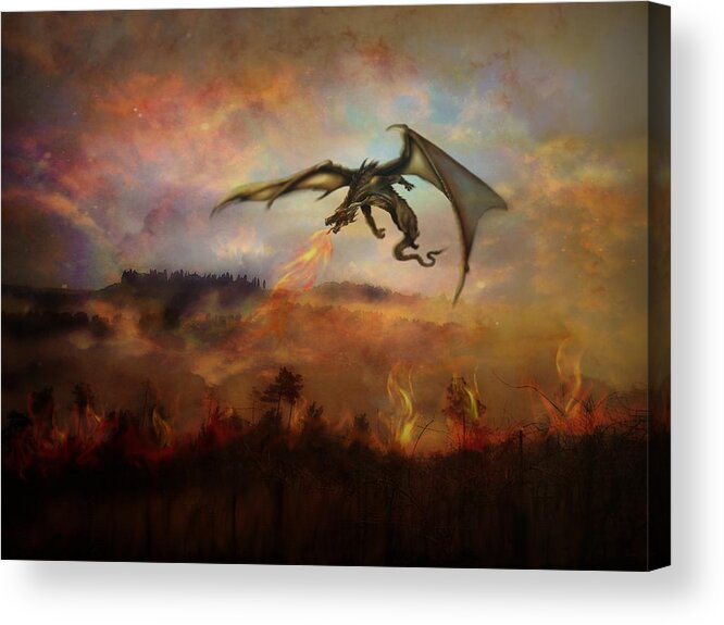 Dragon Acrylic Print featuring the digital art Dracarys by Lilia S