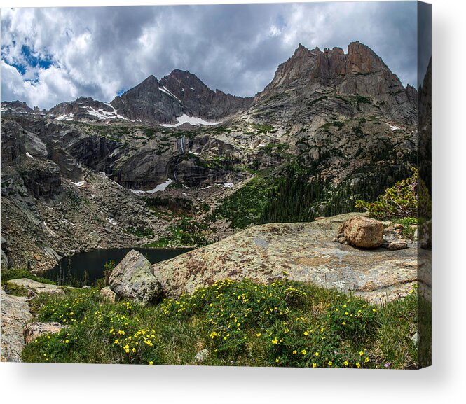 Black Lake Acrylic Print featuring the photograph Dramatic Black Lake by Aaron Spong