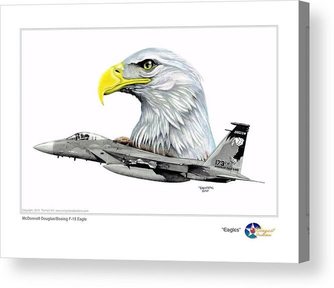 Eagles Acrylic Print featuring the drawing Eagles by Trenton Hill
