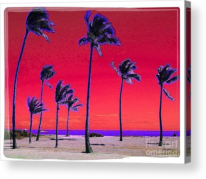 Hawaii Acrylic Print featuring the digital art Eight Palms by Dorlea Ho