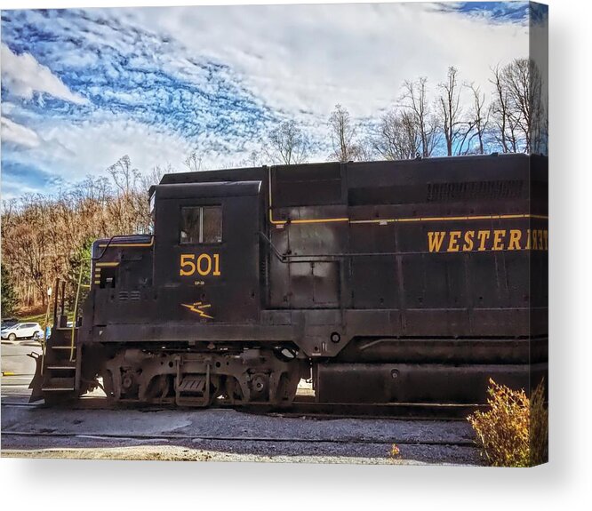 Train Acrylic Print featuring the photograph Engine 501 by Chris Montcalmo