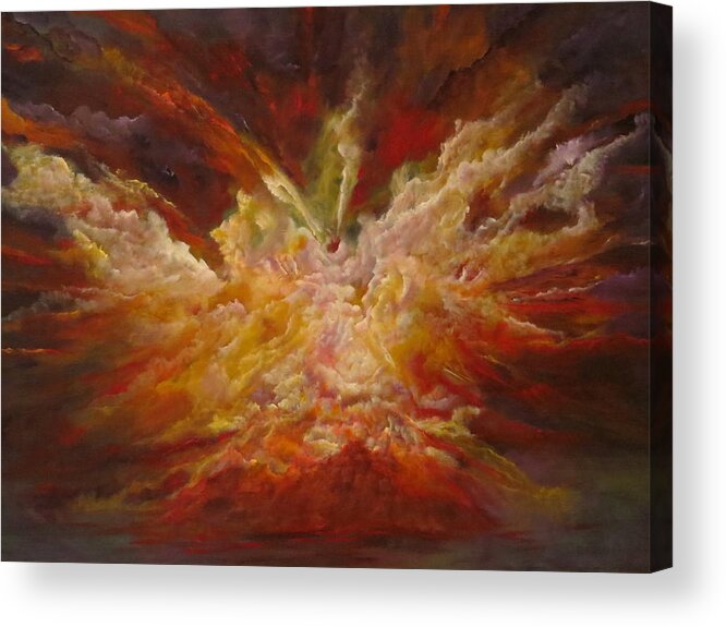 Large Abstract Acrylic Print featuring the painting Exalted by Soraya Silvestri