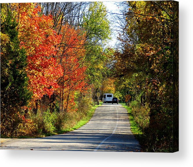 Fall Acrylic Print featuring the ceramic art Exit the Park by Eric Switzer