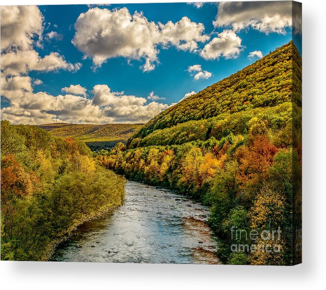 Autumn Acrylic Print featuring the photograph Fall in the Lehigh Gorge by Nick Zelinsky Jr