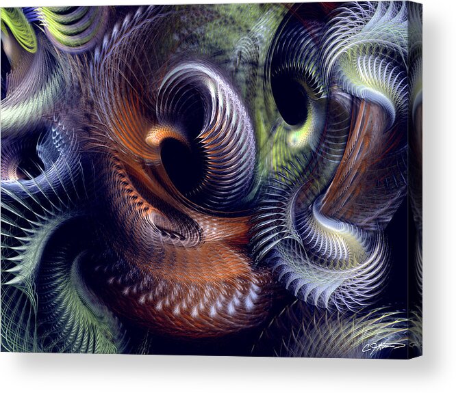 Abstract Acrylic Print featuring the digital art Fantastique by Casey Kotas