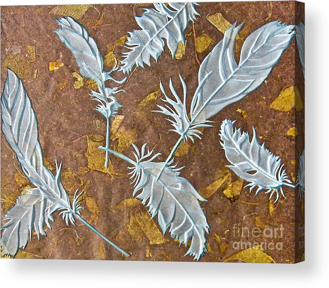 Brown Acrylic Print featuring the photograph Fall Feathers by Alone Larsen