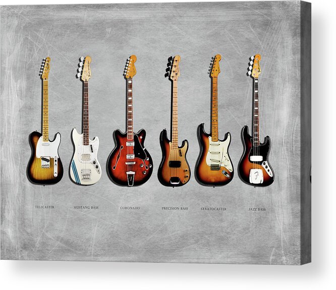 Fender Stratocaster Acrylic Print featuring the photograph Fender Guitar Collection by Mark Rogan