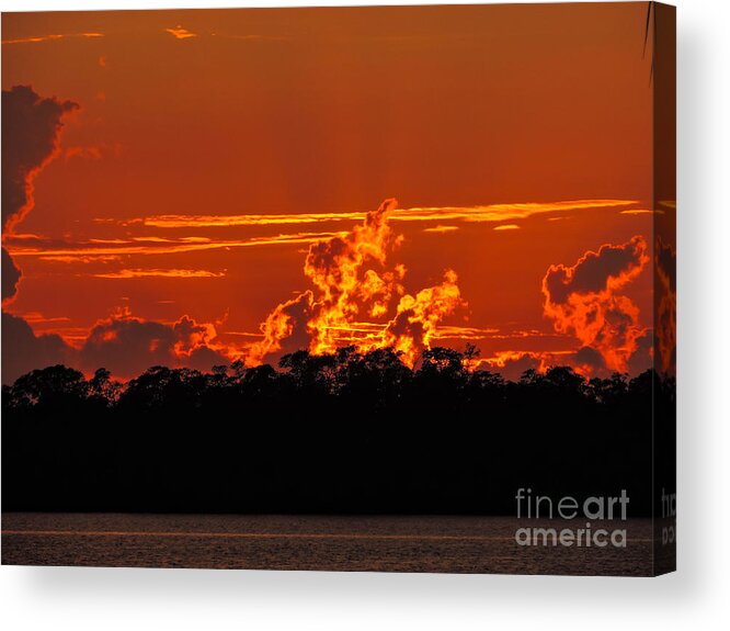 Sunset Acrylic Print featuring the photograph Fire In The Sky by Marilee Noland