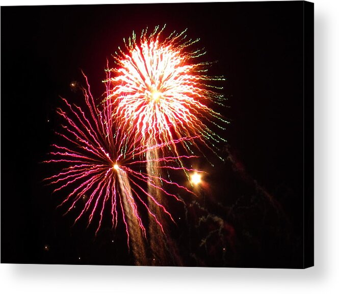 Fireworks Acrylic Print featuring the photograph Firework Bouquet by Adrienne Wilson