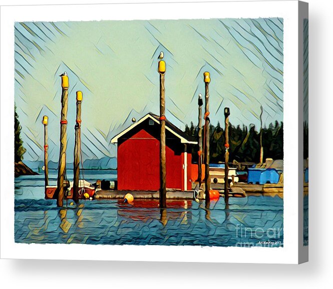 Campobello Acrylic Print featuring the digital art Fish shack, Campobello by Art MacKay