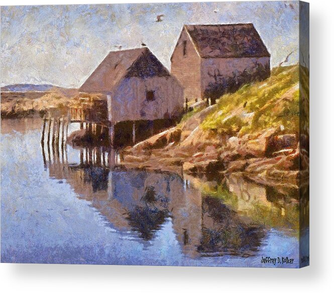 Canadian Acrylic Print featuring the painting Fishing Wharf by Jeffrey Kolker