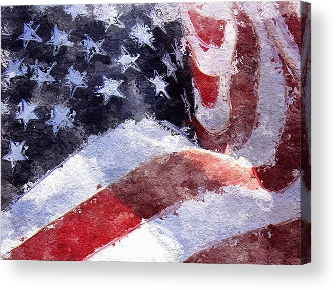 Usa Acrylic Print featuring the painting Flag by Mark Taylor