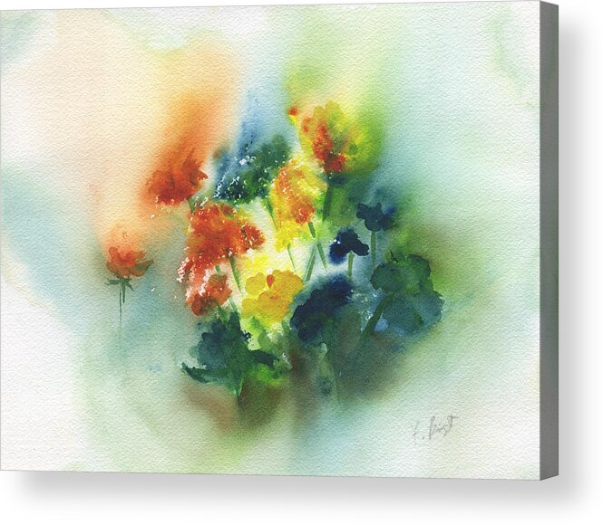 Flowers Acrylic Print featuring the painting Flowers of Spring Abstract by Frank Bright