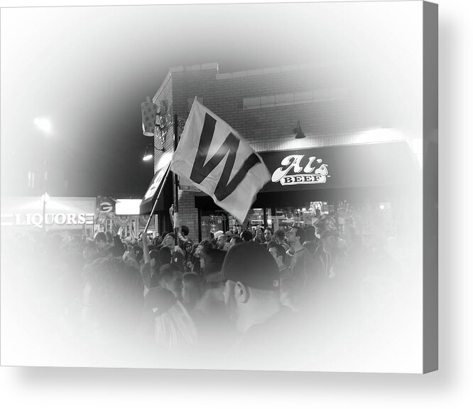 Cubs Acrylic Print featuring the photograph FLY the W by Britten Adams