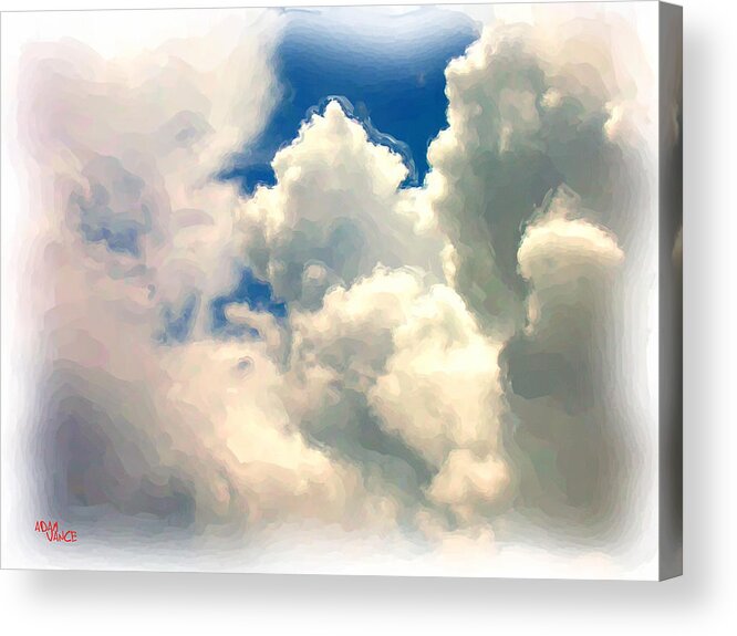 Clouds Acrylic Print featuring the painting Flyin High by Adam Vance