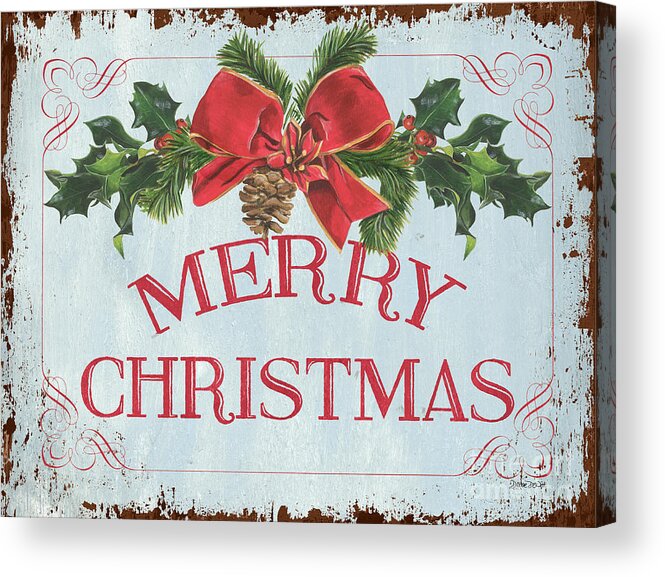#faaAdWordsBest Acrylic Print featuring the painting Folk Merry Christmas by Debbie DeWitt