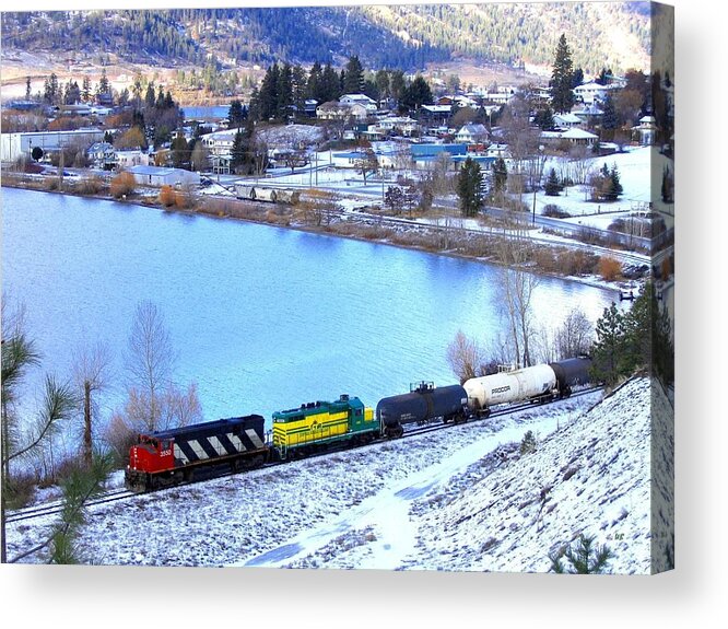 Freight Train Acrylic Print featuring the photograph Freight Train At Oyama by Will Borden