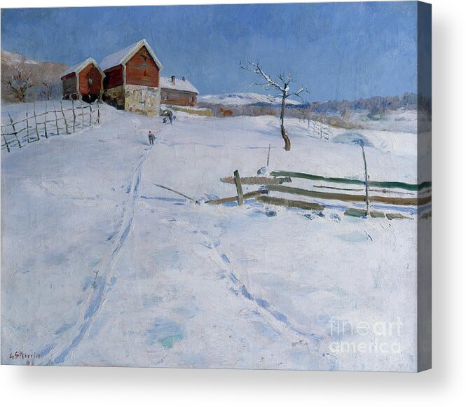 Gudmund Stenersen Acrylic Print featuring the painting From Gloppen by Gudmund Stenersen