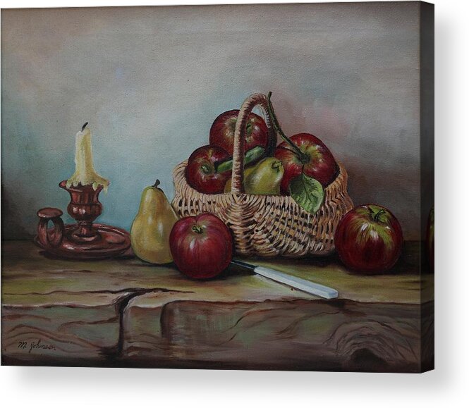 Fruit Basket Acrylic Print featuring the painting Fruit Basket - LMJ by Ruth Kamenev