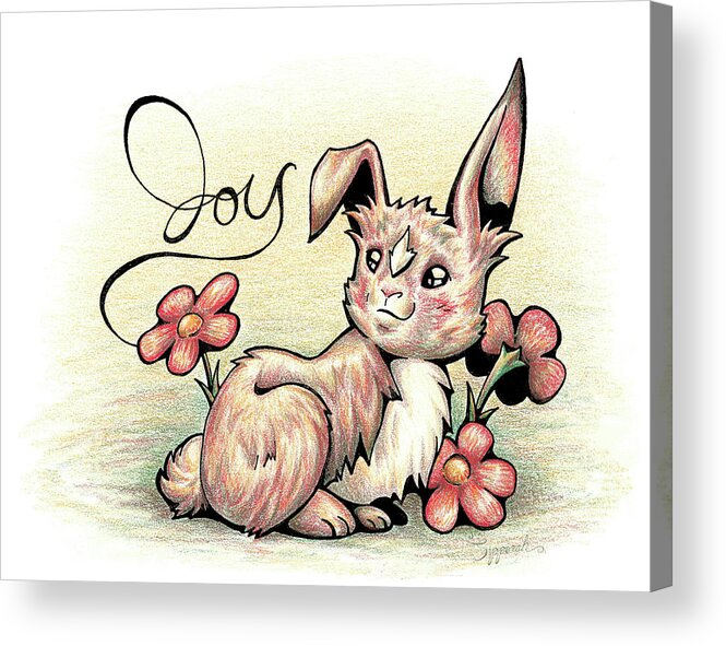 Illustrative Acrylic Print featuring the drawing Inspirational Animal BUNNY by Sipporah Art and Illustration