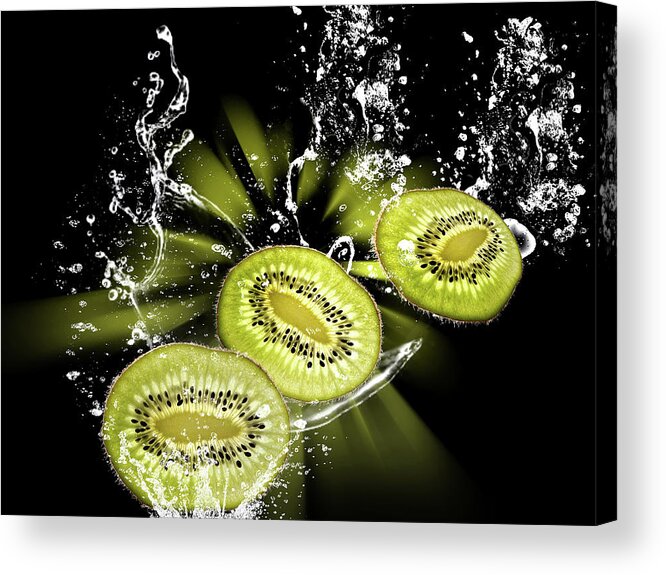 Water Splashes Acrylic Print featuring the photograph Fruits by Christine Sponchia