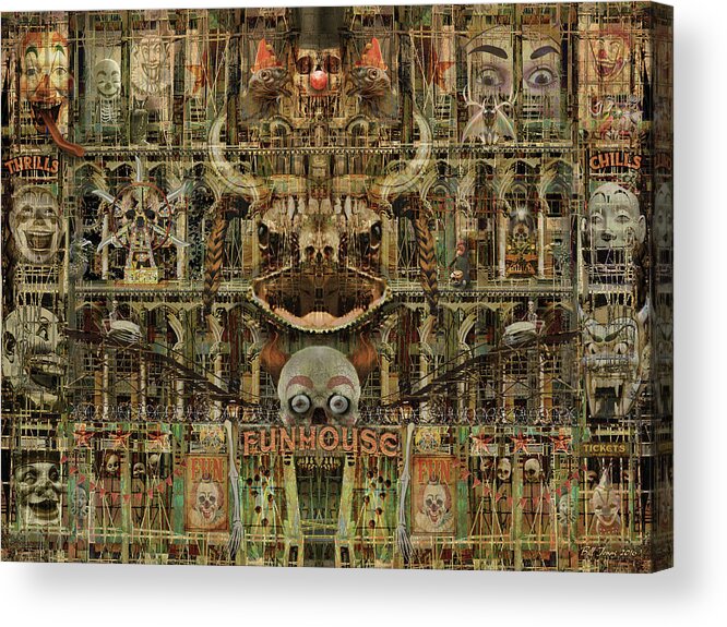 Horror Acrylic Print featuring the digital art Funhouse of the Damned by Bill Jonas