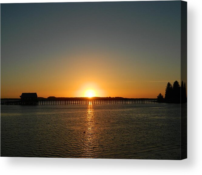 Nature Acrylic Print featuring the photograph Garibaldi Pier Sunset by Gallery Of Hope 