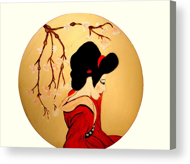 Geisha Girls Acrylic Print featuring the painting Geisha Girl by Rusty Gladdish