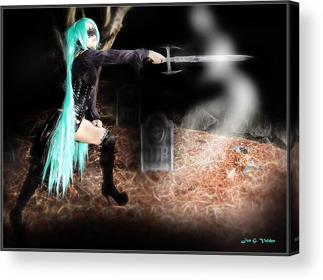 Fantasy Acrylic Print featuring the painting Ghost Slayer by Jon Volden