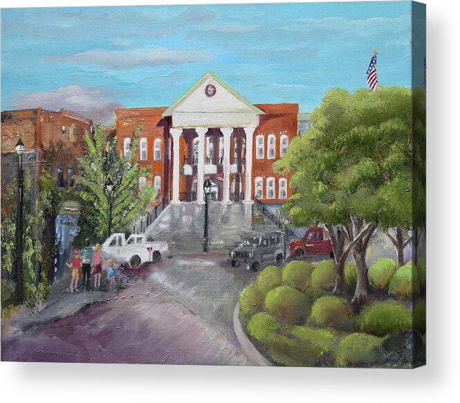 Gilmer County Courthouse Acrylic Print featuring the painting Gilmer County Courthouse - Ellijay, GA by Jan Dappen