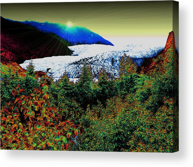 Glacier Acrylic Print featuring the photograph Glacier Reimagined by James Stoshak