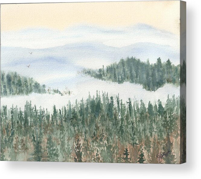 Trees Acrylic Print featuring the painting Gliding In by Elise Boam