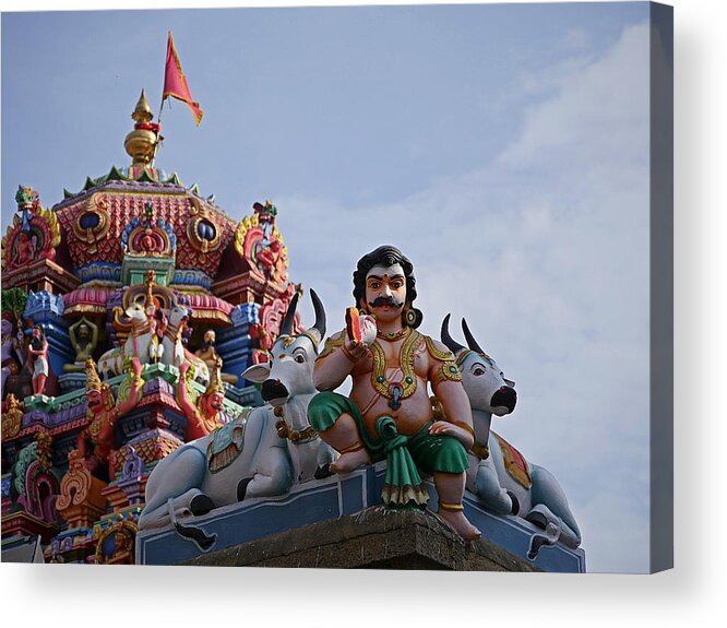 Richard Reeve Acrylic Print featuring the photograph Gods above VI - Kapaleeshwarar Temple, Mylapore by Richard Reeve