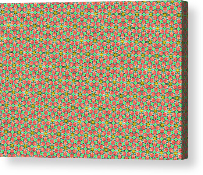 Abstract Acrylic Print featuring the digital art Grandma's Flowers by Becky Herrera