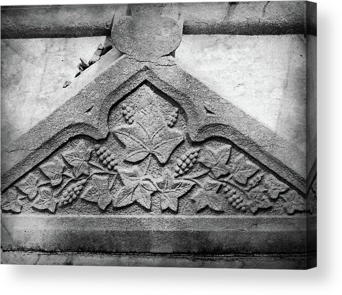Ireland Acrylic Print featuring the photograph Grapevine Carving by Teresa Mucha