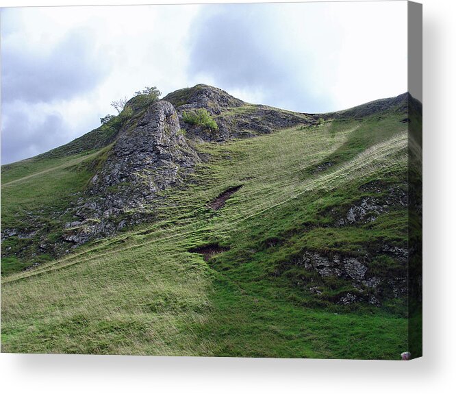 Bright Acrylic Print featuring the photograph Grassy Slopes of Thorpe Cloud by Rod Johnson