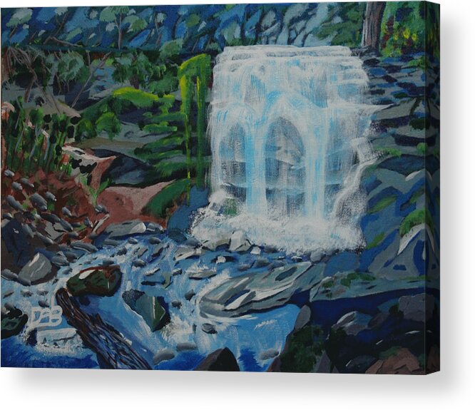 Waterfall Acrylic Print featuring the painting Great Falls by David Bigelow