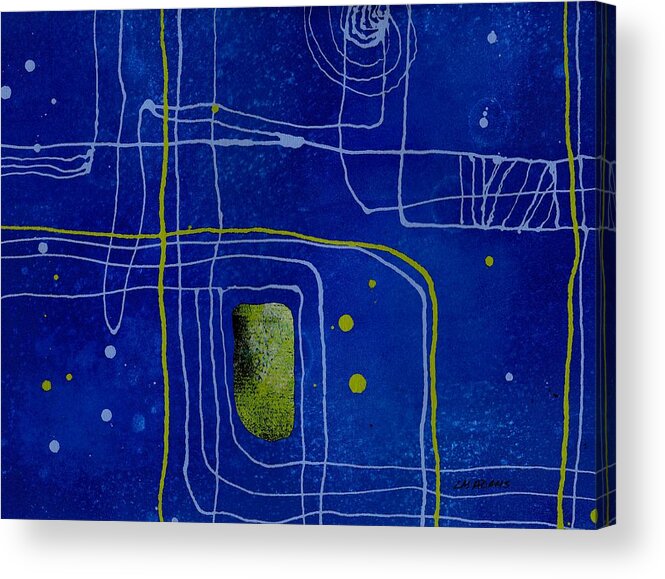 Art Acrylic Print featuring the painting Green Lines Two by Louise Adams